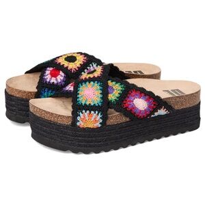 Dirty Laundry Plays Colorful Crochet Platform Sandals